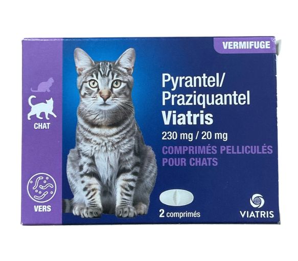 Pyrantel Praziquantel Wurmkur Katze Viatris - Packung mit 2 Tabletten - image 1