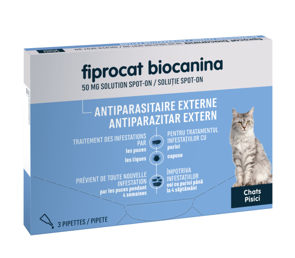 Fiprocat 50 mg Spot-on-Lösung für Katzen Biocanina - 3 Pipetten à 0,5 ml - image 1