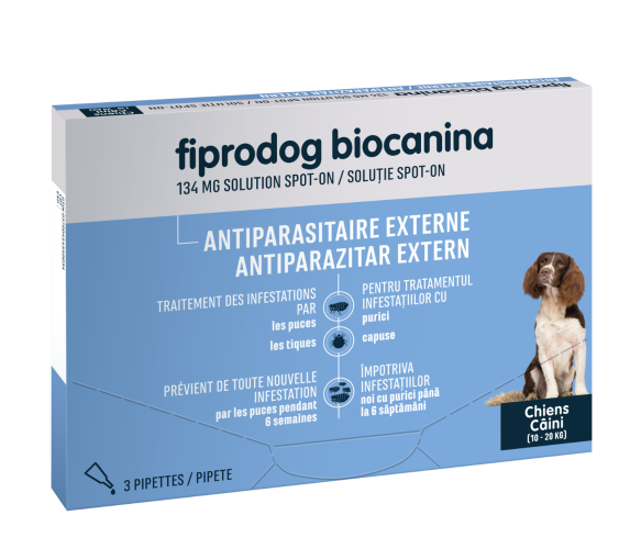 Biocanina Fiprodog Spot on 134 mg für mittelgroße Hunde 10-20 kg - 3 Pipetten - image 1