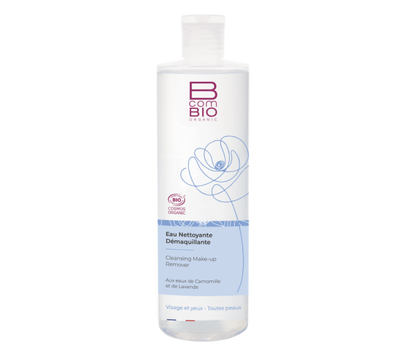 Reinigendes Abschminkwasser für Gesicht und Augen BcomBIO - Flasche mit 400 ml