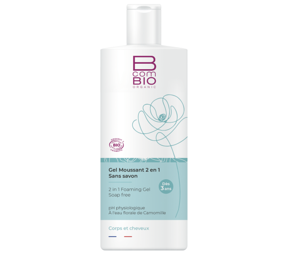 Schaumgel 2 in 1 ohne Seife BcomBIO - Flasche mit 500 ml - image 1