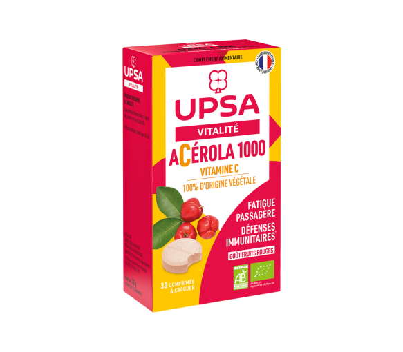 Acerola 1000 bio UPSA - Packung mit 30 Kaudabletten