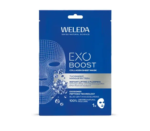Exo Boost Collagen Tuchmaske Weleda - eine Maske