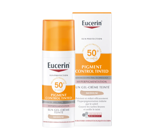 Sun Pigment Control Gel-Creme getönt medium SPF 50+ Eucerin - Pumpflasche 50 ml - image 1