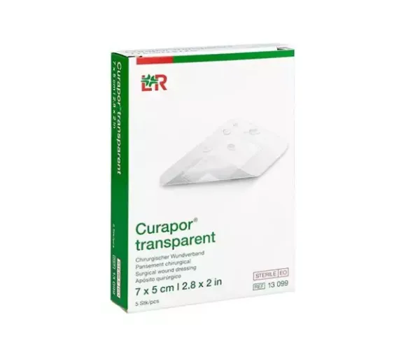 Curapor sterile transparente chirurgische Verbände Lohmann Rauscher - Packung mit 5 Verbänden 8x10cm