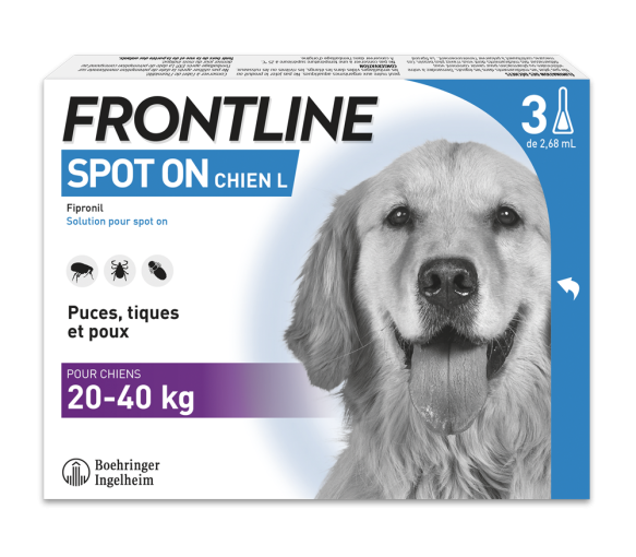 Spot On Hund 20-40 kg Frontline - 3 Pipetten à 2,68 ml