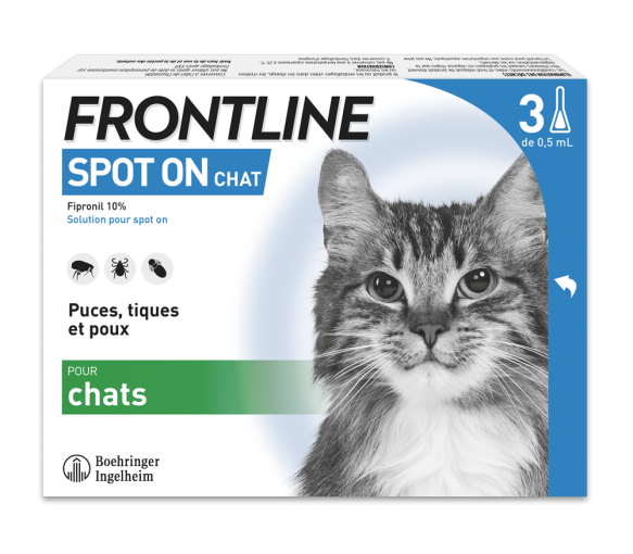 Spot On Chat Frontline - 3 Pipetten à 0,5 ml