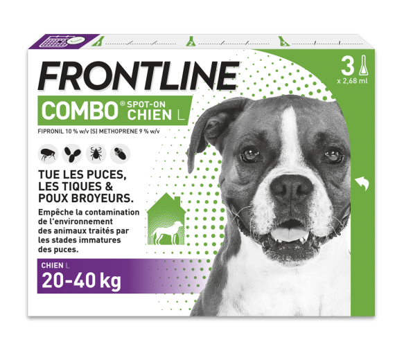 Combo Spot-On Hund 20-40 kg Frontline - 3 Pipetten zu 2,68ml