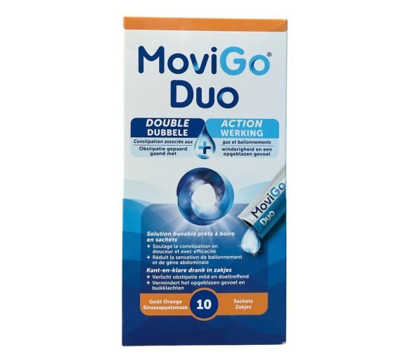 MoviGo Duo Verstopfung und Blähungen Geschmack Orange Norgine - Packung mit 10 Beuteln - image 1