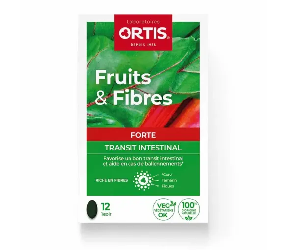 Früchte & Fasern Starker Darmtransit Ortis - Packung mit 12 Tabletten