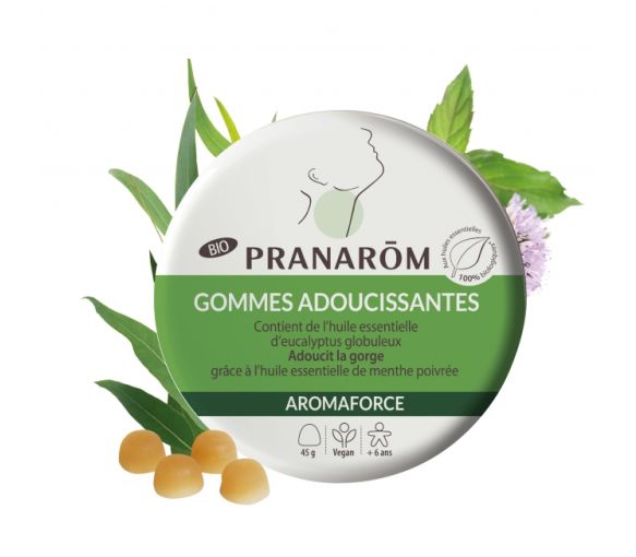Aromaforce Gummis mit beruhigender Wirkung Minze/Eukalyptus Bio Pranarôm - Packung mit 45 g