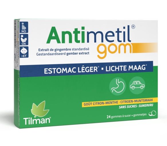 Antimetil Kaugummis gegen Übelkeit Tilman - Packung mit 24 Kaugummis