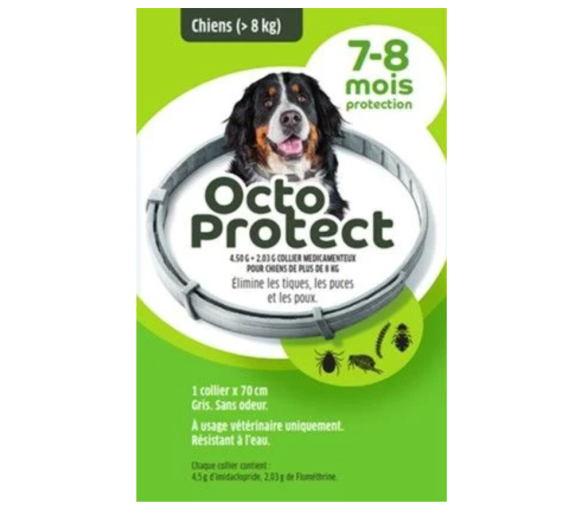 Octo Protect Floh- und Zeckenhalsband für große Hunde Elanco - ein Halsband x 70 cm