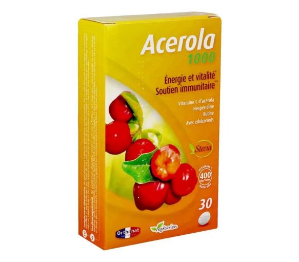 Acérola 1000 Orthonat - Packung mit 30 Tabletten