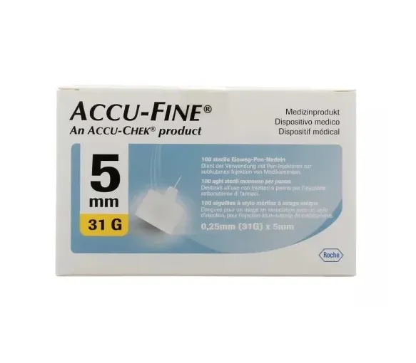 Accu-Fine sterile Einweg-Stiftkanülen Accu-Chek - Packung mit 100 Kanülen