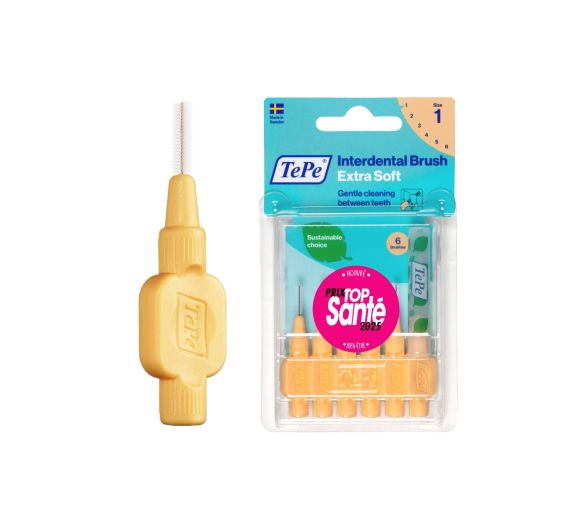 Extra weiche Interdentalbürsten orange Pastell Größe 1 (0,45 mm) TePe - 6 Bürsten - image 1