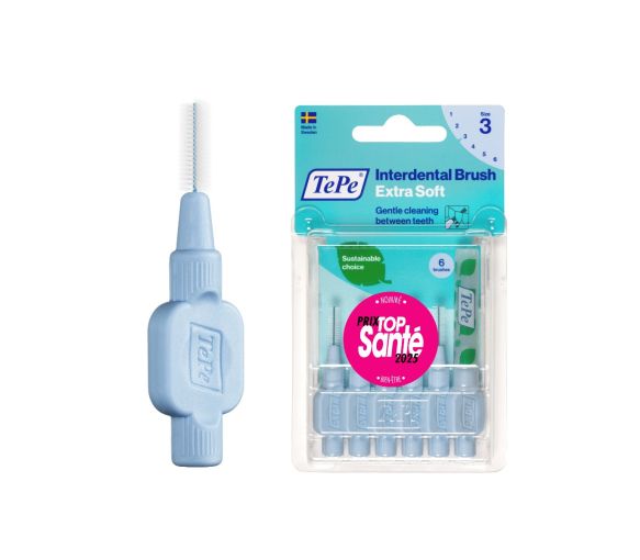 Extra weiche Interdentalbürsten in Pastellblau Größe 3 (0,6 mm) TePe - 6 Bürsten - image 1