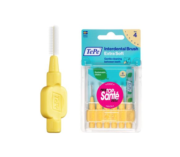 Extra weiche Interdentalbürsten in Pastellgelb Größe 4 (0,7 mm) TePe - 6 Bürsten - image 1