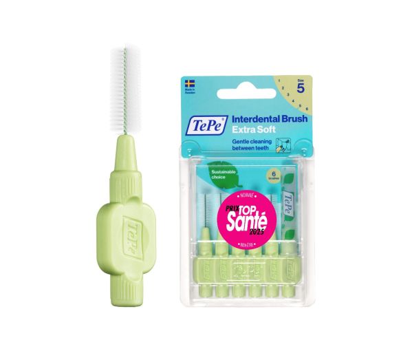 Extra weiche Interdentalbürsten in Pastellgrün Größe 5 (0,8 mm) TePe - 6 Stück - image 1