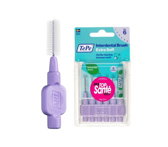 Extra weiche Interdentalbürsten lila Pastell Größe 6 (1,1 mm) TePe - 6 Stück - image 1