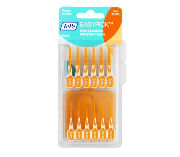Einfache Pick Zahnstocher Silikon Orange XS/S TePe - 36 Einheiten - image 1