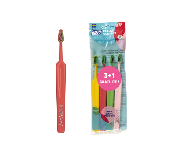 Extra weiche kompakte TePe Zahnbürsten - Set mit 4 Zahnbürsten - image 1