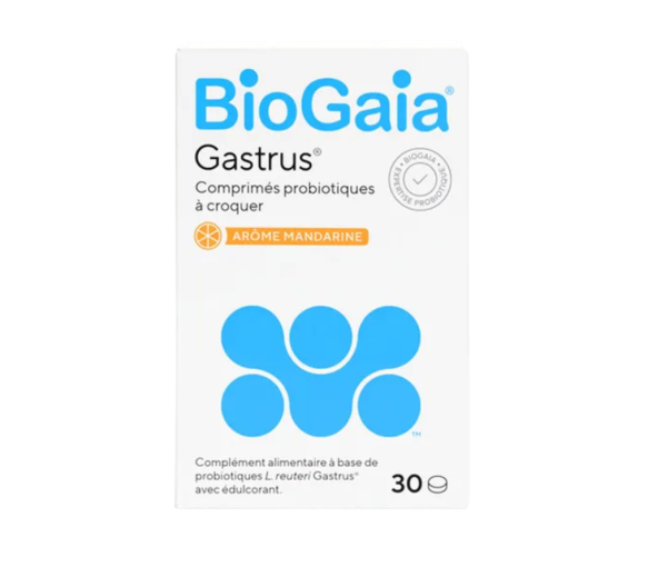 Gastrus Probiotika Mandarinenaroma BioGaia - Packung mit 30 Kaudabletten