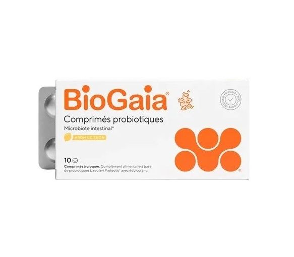 Probiotika Mikrobiota Darm Zitrusaroma BioGaia - Packung mit 10 Kaudabletten - image 1