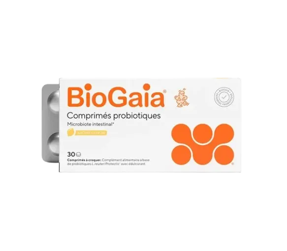 Probiotika Mikrobiota Darm Zitrusaroma BioGaia - Packung mit 30 Kaudabletten