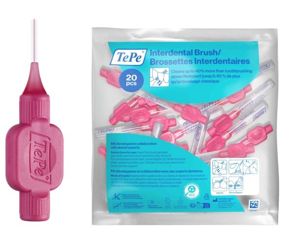 Original Interdentalbürsten rosa Größe 0 (0,4 mm) TePe - 20 Bürsten - image 1