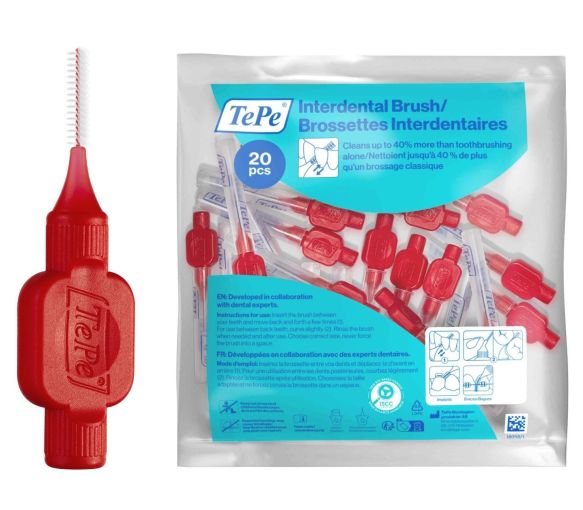 Originale Interdentalbürsten rot Größe 2 (0,5 mm) TePe - 20 Bürsten - image 1