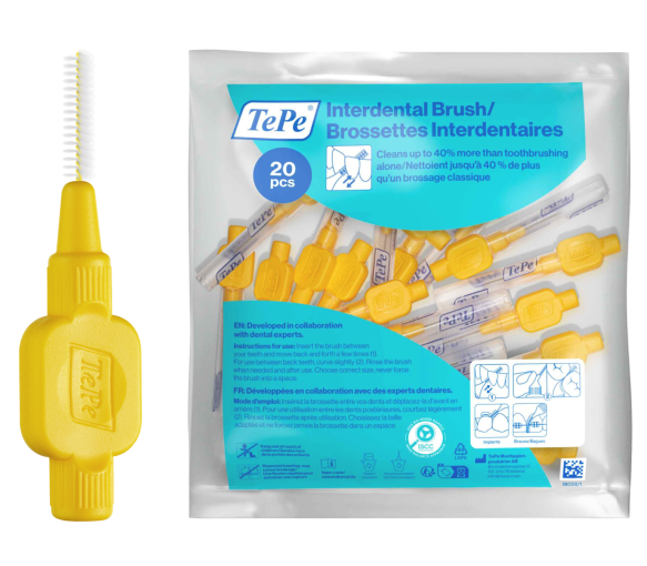 Original Interdentalbürsten gelb Größe 4 (0,7 mm) TePe - 20 Bürsten - image 1