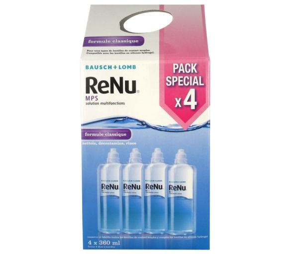 ReNu MPS Multifunktionslösung klassische Formel Bausch Lomb - 4er-Pack mit 360 ml Flaschen