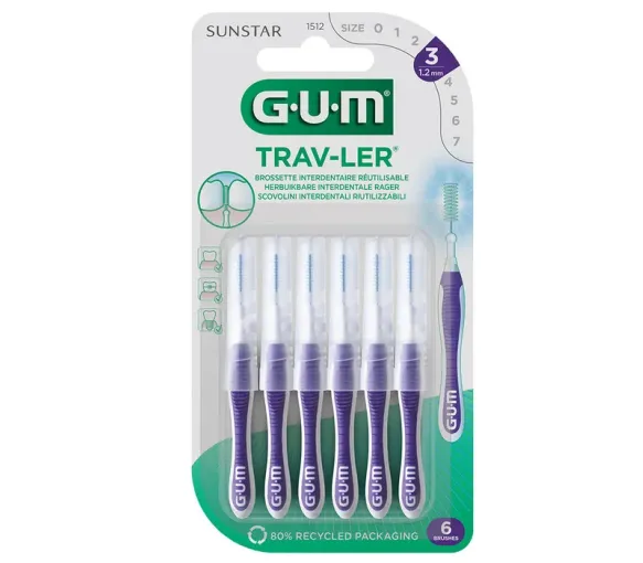 Interdentalbürste Sunstar Trav-ler 1,2 mm Gum - 6 Bürsten