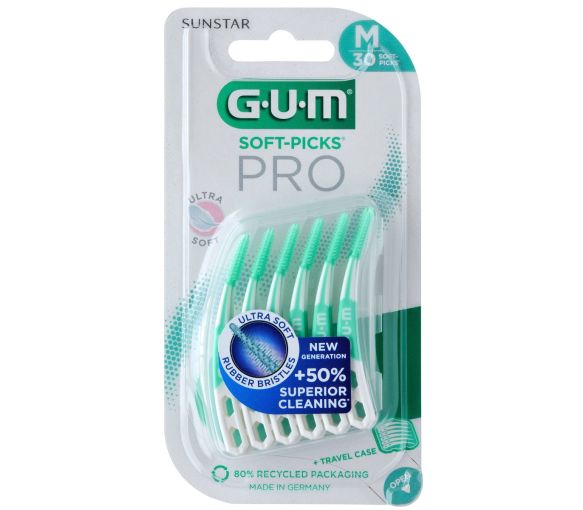 Soft-Picks Pro Interdentalbürsten Größe M GUM - Packung mit 12 Bürsten