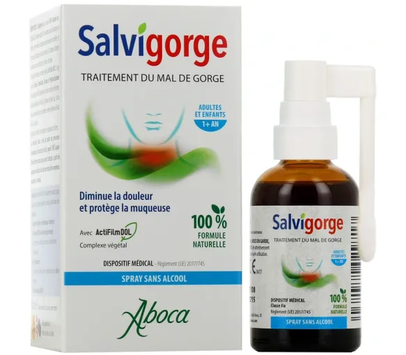 Salvigorge Spray ohne Alkohol Halsschmerzen Aboca - Spray von 30ml