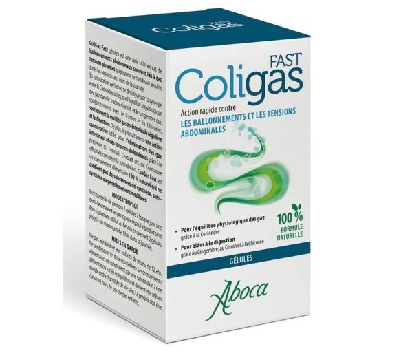 Fast Coligas Blähungen und Bauchschmerzen Aboca - Packung mit 50 Kapseln