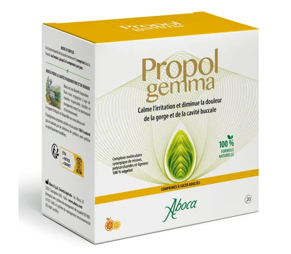 Propol gemma Halsschmerzen Erwachsene Aboca - Packung mit 20 Lutschtabletten