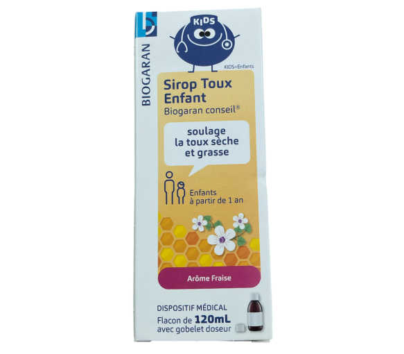 Biogaran Beratung Hustensaft für Kinder mit Erdbeergeschmack - Flasche mit 120 ml - image 1
