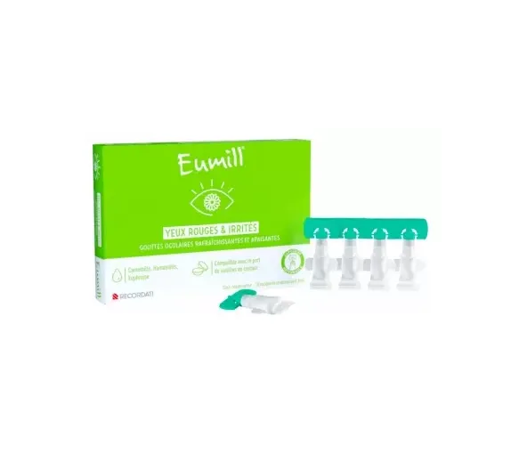 Augentropfen bei roten und gereizten Augen Eumill - Packung mit 10 Einzeldosen zu 0,5 ml