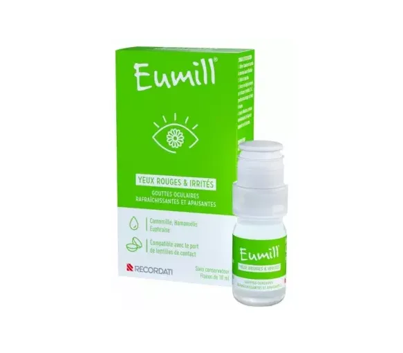 Augenreizende und rote Tropfen Eumill - Flasche mit 10 ml