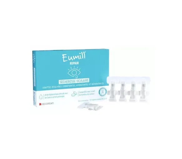 Augentropfen bei trockenen Augen Eumill Repair - Packung mit 10 Einzeldosen zu 0,5 ml