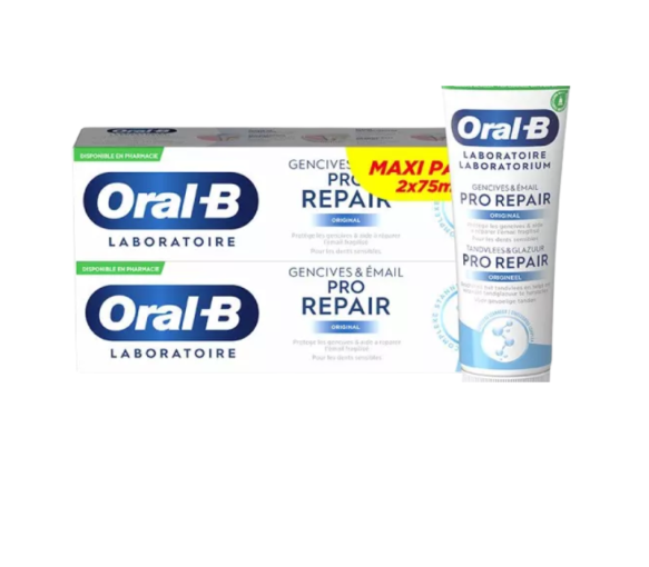 Zahnpasta für Zahnfleisch & Zahnschmelz Pro Repair Original Oral-B - 2 Tuben à 75 ml