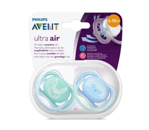 Ultra Air Schnuller 6-18 Monate Avent - 2er Pack Schnuller