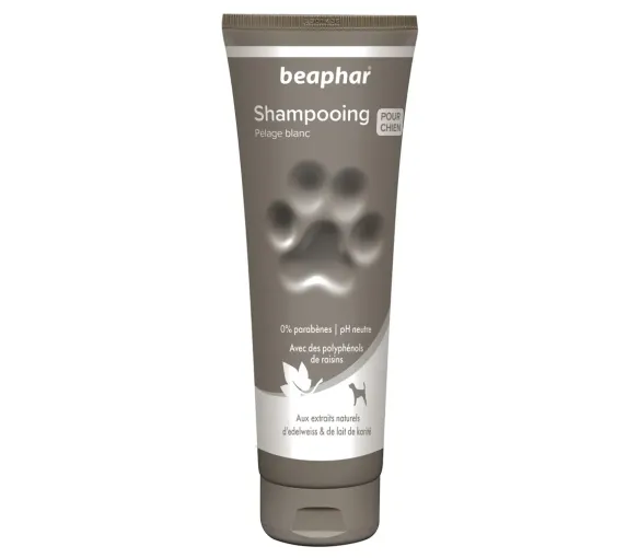 Hundefell Shampoo für weißes Fell pH-neutral Beaphar - Tube mit 250 ml