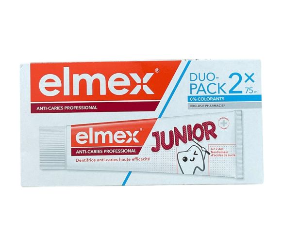 Professionelle Junior Kariesprophylaxe Zahnpasta 6-12 Jahre Elmex - 2er Pack mit 75ml Tuben - image 1