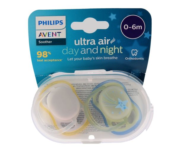 Ultra-Air Schnuller Tag und Nacht 0/6 Monate Philips Avent - 2er Pack Schnuller