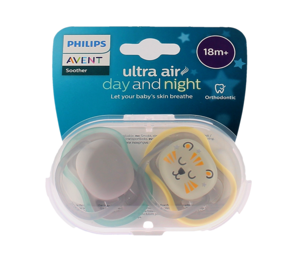 Ultra Air Schnuller Tag und Nacht 18 Monate und älter Avent - Packung mit 2 Schnullern