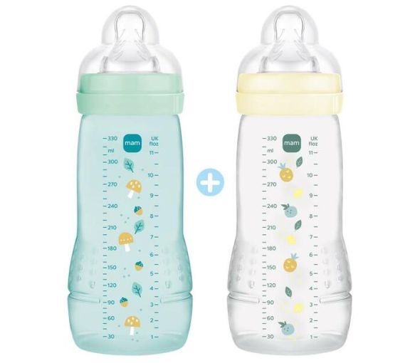 Easy Active Flaschen in den Farben Ice und Pearl ab 6 Monaten Mam - Set mit 2 Flaschen à 330 ml