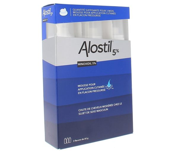 ALOSTIL 5 %, Schaum zur Anwendung auf der Haut in Druckbehälter - 3 Flaschen zu 60 g